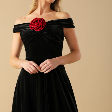 BE THERE FOR YOU VELVET MIDI DRESS