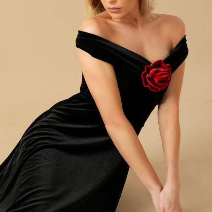 BE THERE FOR YOU VELVET MIDI DRESS