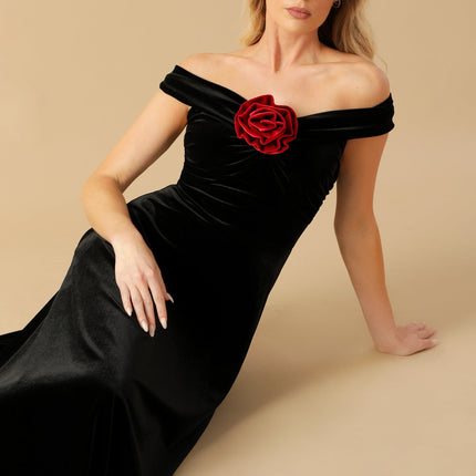 BE THERE FOR YOU VELVET MIDI DRESS