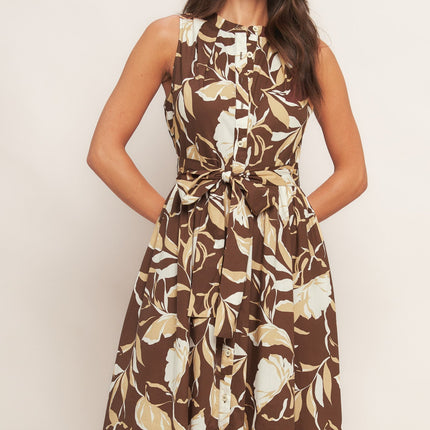 ELEGANT BLOOM WOVEN MIDI DRESS