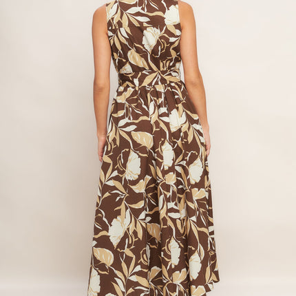 ELEGANT BLOOM WOVEN MIDI DRESS