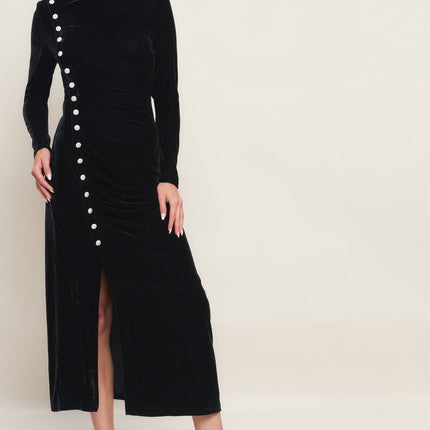 URBAN EMPRESS VELVET MIDI DRESS