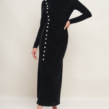 URBAN EMPRESS VELVET MIDI DRESS