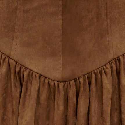 WILD ESPRESSO FAUX SUEDE MIDI DRESS