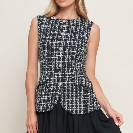 MODERN ICON TWEED WOVEN MINI DRESS