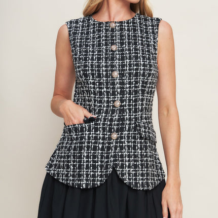 MODERN ICON TWEED WOVEN MINI DRESS