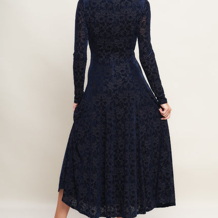 VELVET GALAXY CHARM MIDI DRESS