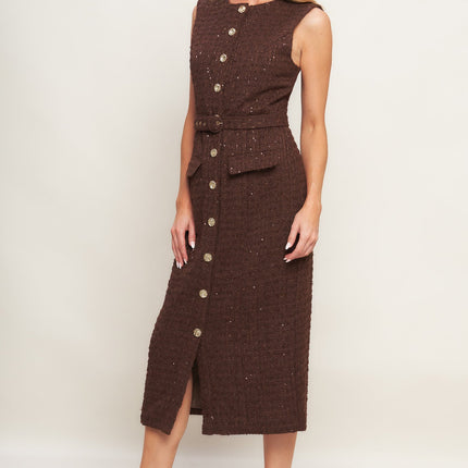 LOVELY HERITAGE TWEED MIDI DRESS