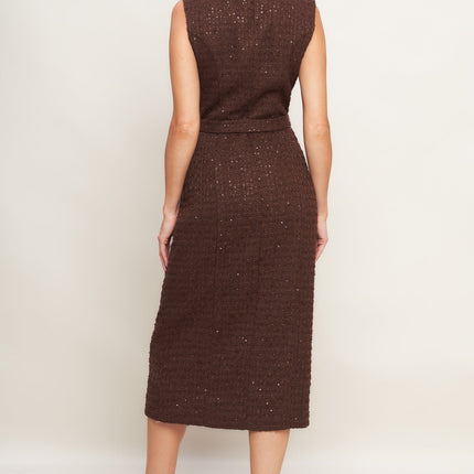 LOVELY HERITAGE TWEED MIDI DRESS