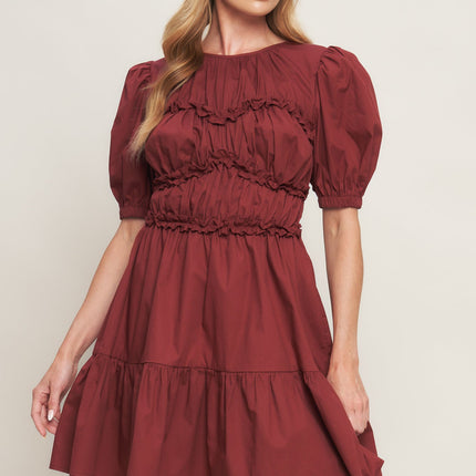 PLAYFUL CLASSIC WOVEN MINI DRESS