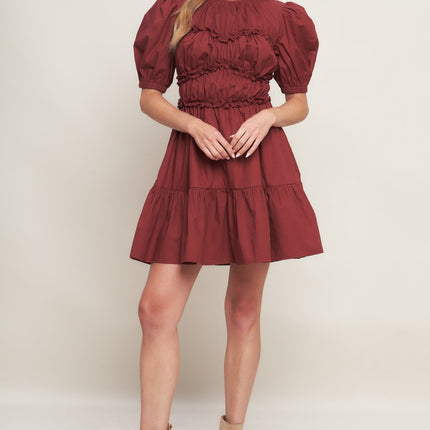PLAYFUL CLASSIC WOVEN MINI DRESS