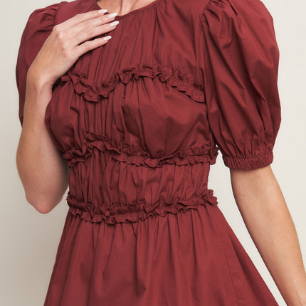 PLAYFUL CLASSIC WOVEN MINI DRESS