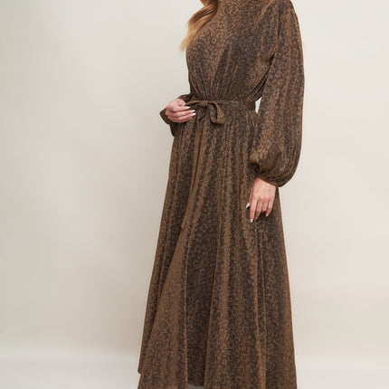 GOLDEN HORIZON METALLIC WOVEN MIDI DRESS