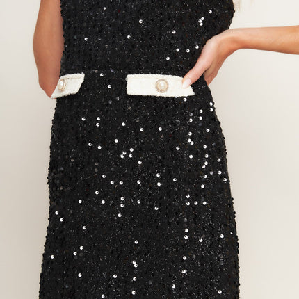 MIDNIGHT GLAM SEQUIN MINI DRESS