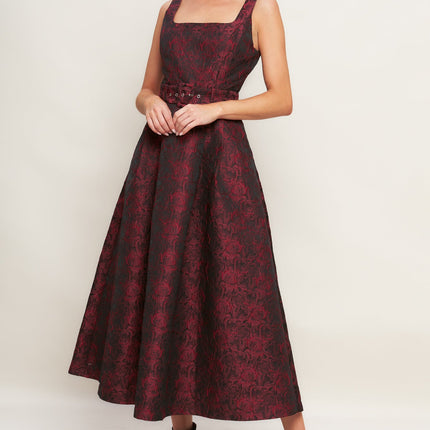 IMPERIAL ALLURE WOVEN JACQUARD MIDI DRESS