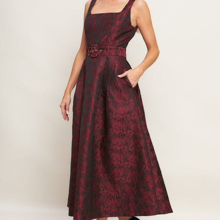IMPERIAL ALLURE WOVEN JACQUARD MIDI DRESS
