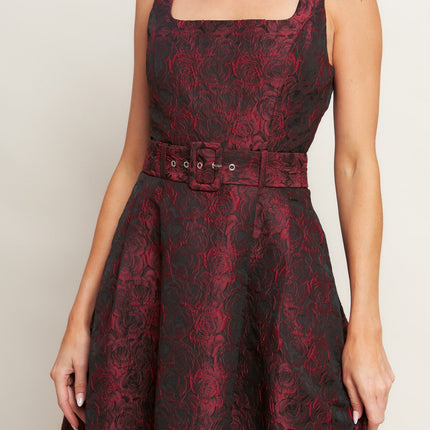 IMPERIAL ALLURE WOVEN JACQUARD MIDI DRESS