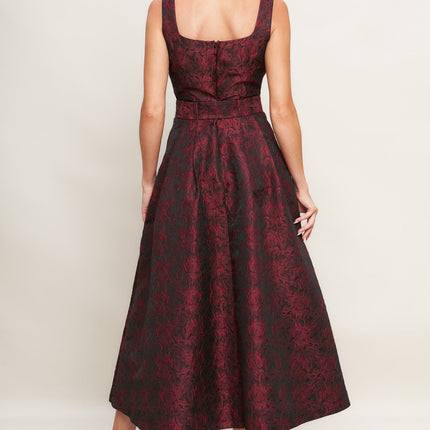 IMPERIAL ALLURE WOVEN JACQUARD MIDI DRESS