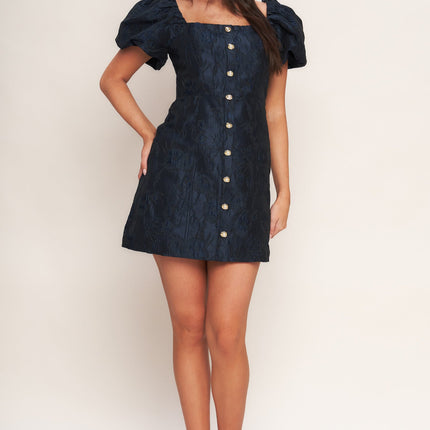 GOLDEN MOON WOVEN MINI DRESS