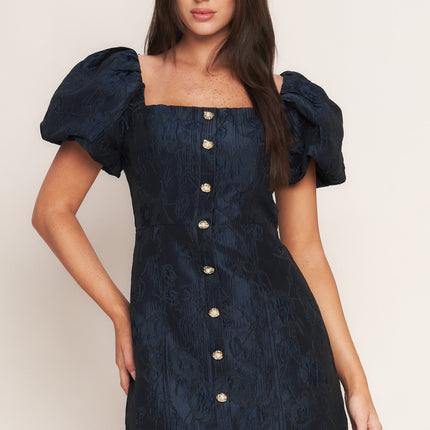 GOLDEN MOON WOVEN MINI DRESS