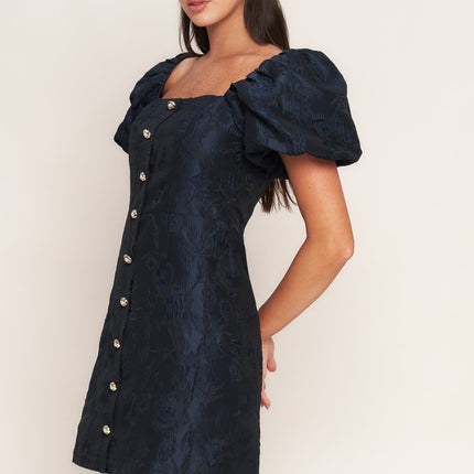 GOLDEN MOON WOVEN MINI DRESS