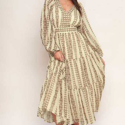 TRIBAL WHISPER WOVEN MIDI DRESS