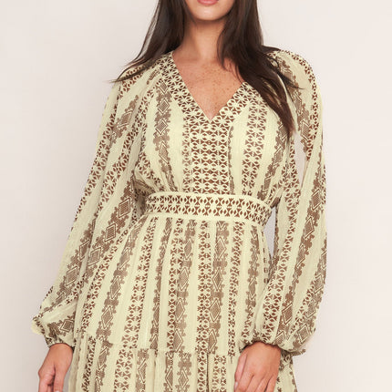 TRIBAL WHISPER WOVEN MIDI DRESS