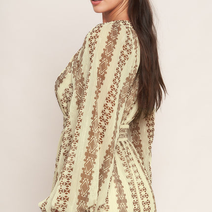 TRIBAL WHISPER WOVEN MIDI DRESS