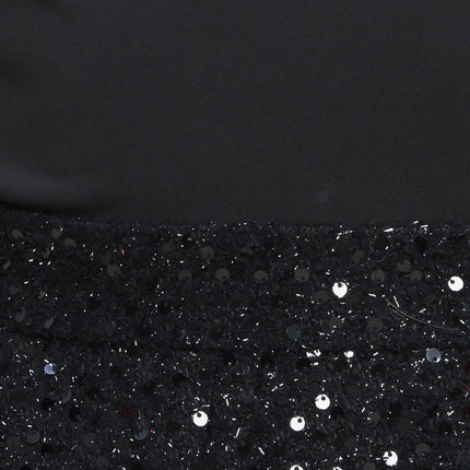 TWINKLE CHIC BLACK TOP AND SEQUIN SHORT ROMPER