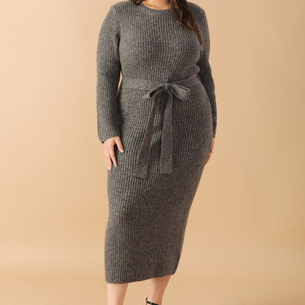 BE GOOD TO ME SWEATER MIDI DRESS