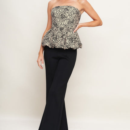 GRAPHIC GARDEN WOVEN TOP