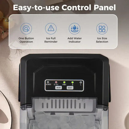 Countertop Ice Maker with Self-Cleaning for Home & Office
