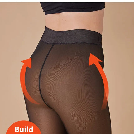 Sheer Fleece-Lined Leggings