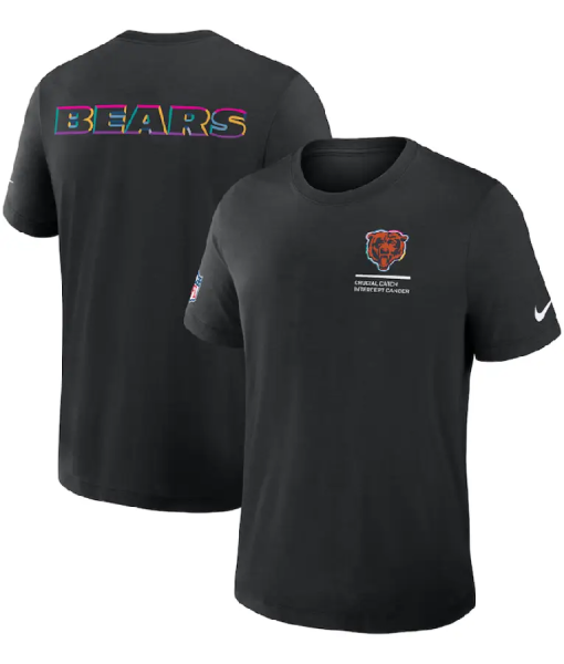 Chicago Bears Black 2025 Crucial Catch T-Shirt