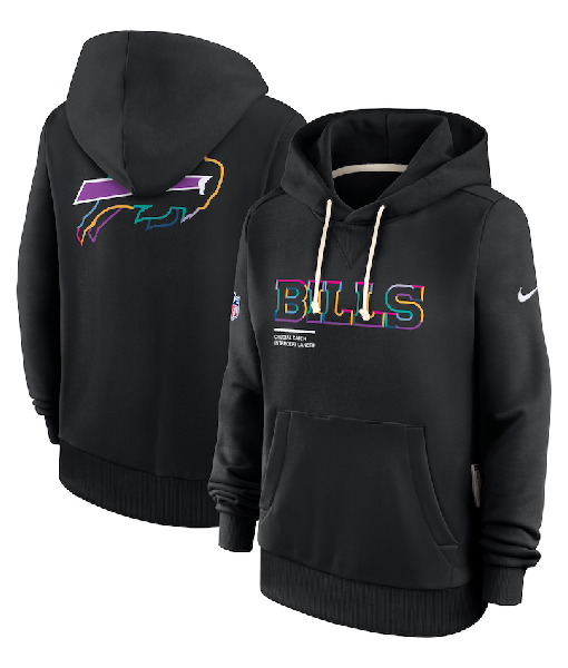 Buffalo Bills 2025 Crucial Catch Black Dri-FIT Hoodie