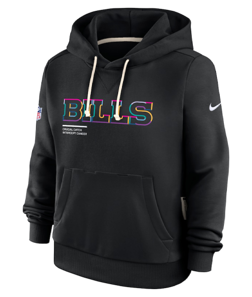 Buffalo Bills 2025 Crucial Catch Black Dri-FIT Hoodie