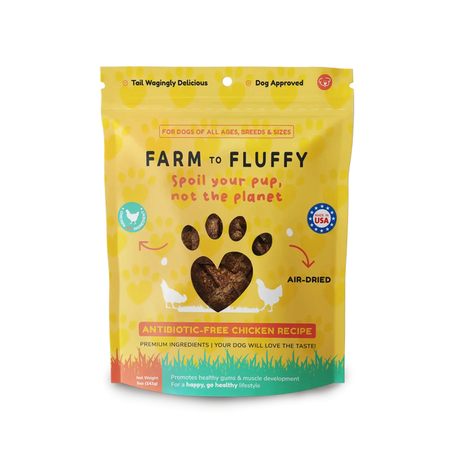 Farm To Fluffy Chicken Dog Treats, Antibiotic Free, Sustainable Bag - 5 oz