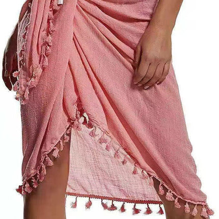 Beach Cover Up Swimsuit Blouse Beach Slim Dress Chiffon Cover up Skirt Apron