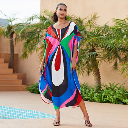 Beach Cover Up Swimsuit Outwear Sun Protection Clothing Loose Maxi Dress Beach Jacket