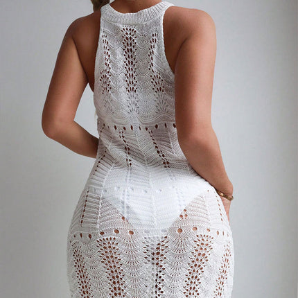 Beach Cover Up Seaside Coat Bikini Swimsuit Woven Loose Sun Protection Beach Vacation Vest Dress