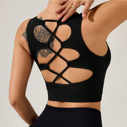 Outdoor Sports High Strength Fitness Vest Sports Back Shaping Underwear Yoga Jacket Four Sided Elastic