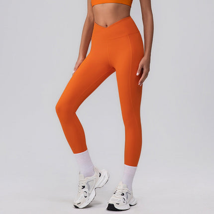 Seamless Quick Drying Yoga Pants Women V Arc Peach Sports Pants High Waist Hip Lift Fitness Trousers