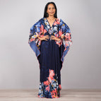 One Size / Dark Blue Background Big Flower