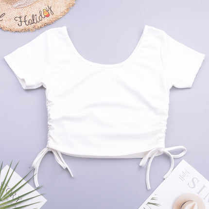 Beach Holiday Solid Color Linen Modal Comfortable Women Adjustable Top