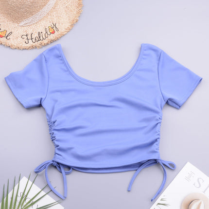 Beach Holiday Solid Color Linen Modal Comfortable Women Adjustable Top