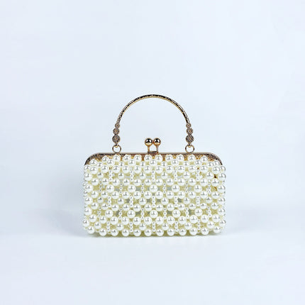 French Pearl Bag Voice Korean Hand Woven Bag Fairy Girl Hand Carrying Dinner Bag