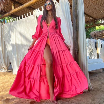 Beach Bikini Coat Spinning Blouse Long Women Swimsuit Outer