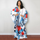 One Size / Blue Red Flower Zebra