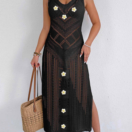Beach Beach Cover Up Women Sexy Cutout Woven Shirt Vest Dress Hand Crocheted Stitching Holiday Dress
