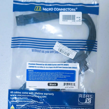 Micro Connectors Premium Sleeved for RTX 4000 and 3090ti